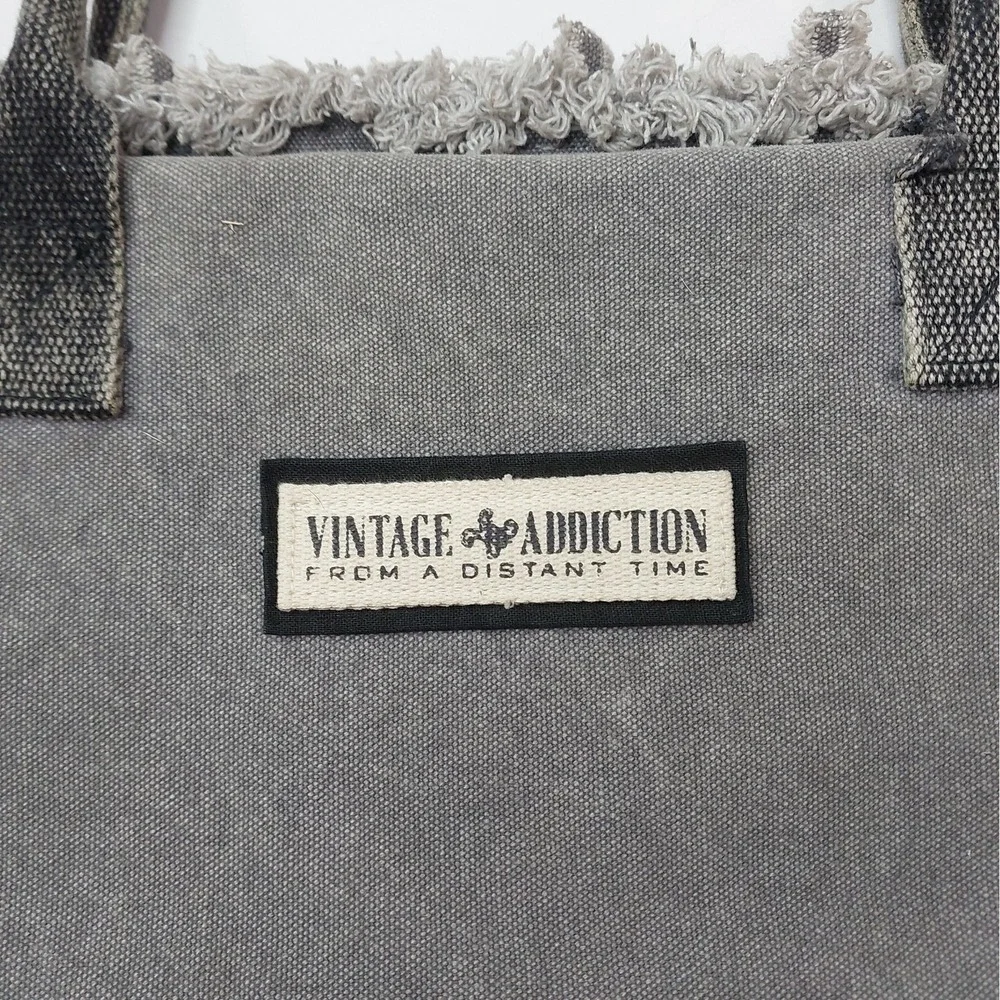 Vintage Addiction Boho Canvas Tote Bag 
